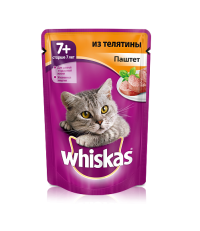 Whiskas для кошек старше 7 лет паштет из телятины 85 гр.